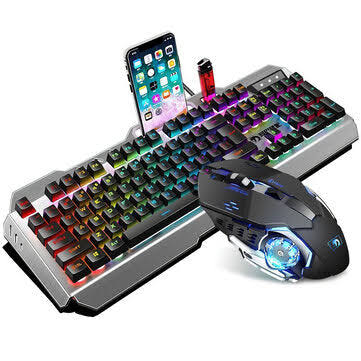 Keyboard with holders RGB and mouse