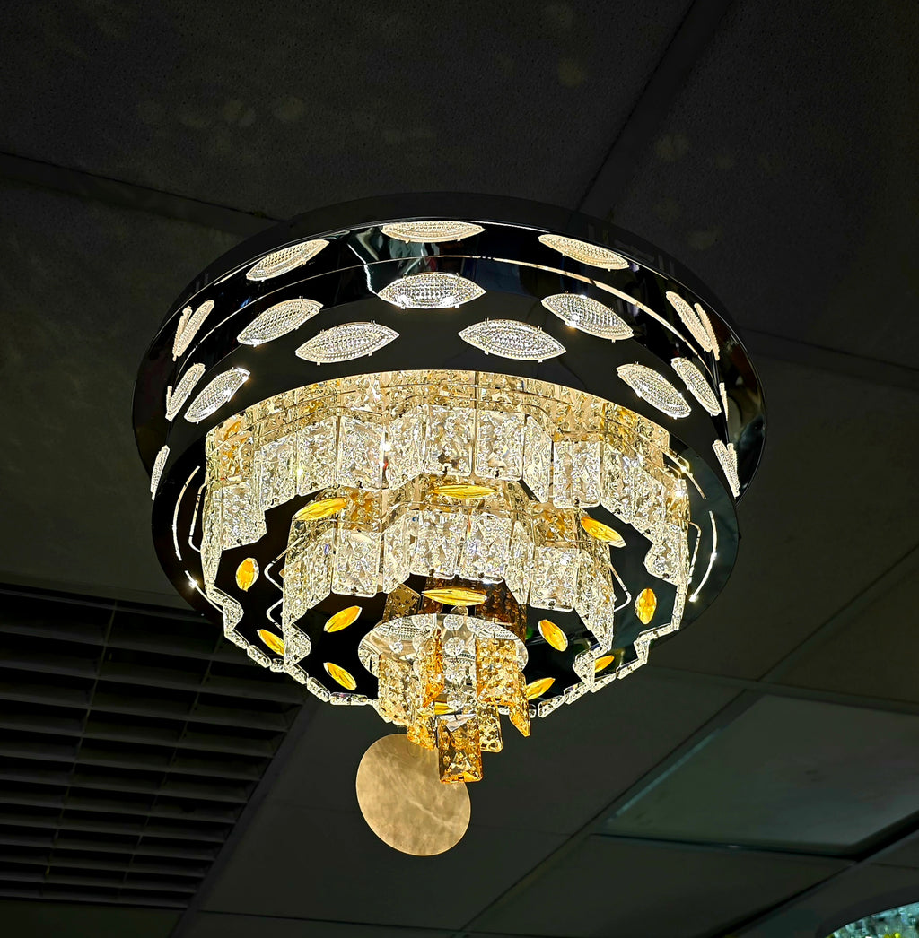 Colourful chandeliers