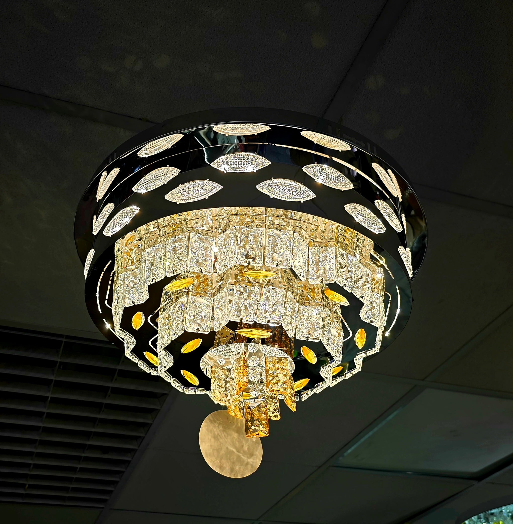 Colourful chandeliers