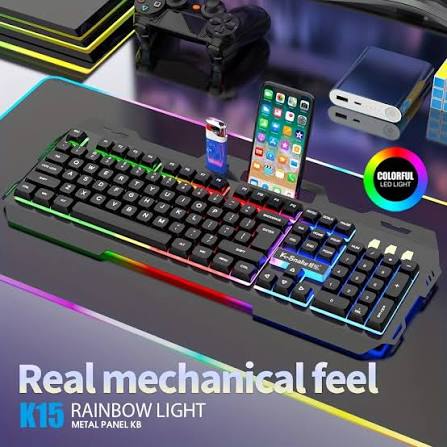 RGB keyboard  with phone holder