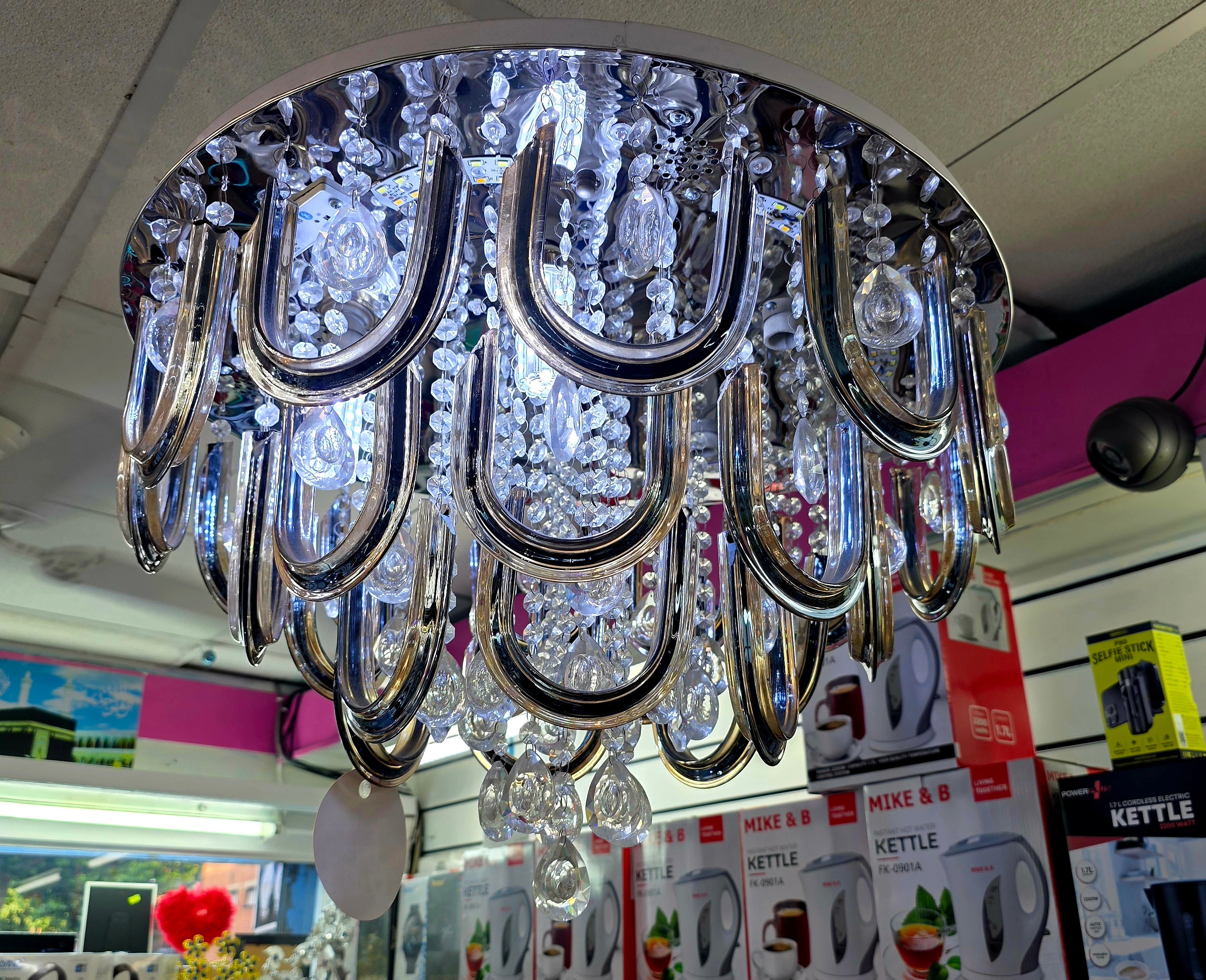 Chandeliers with colours and speakers