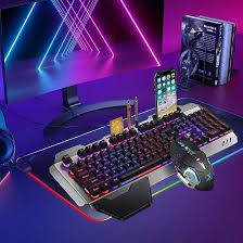 Keyboard with holders RGB and mouse
