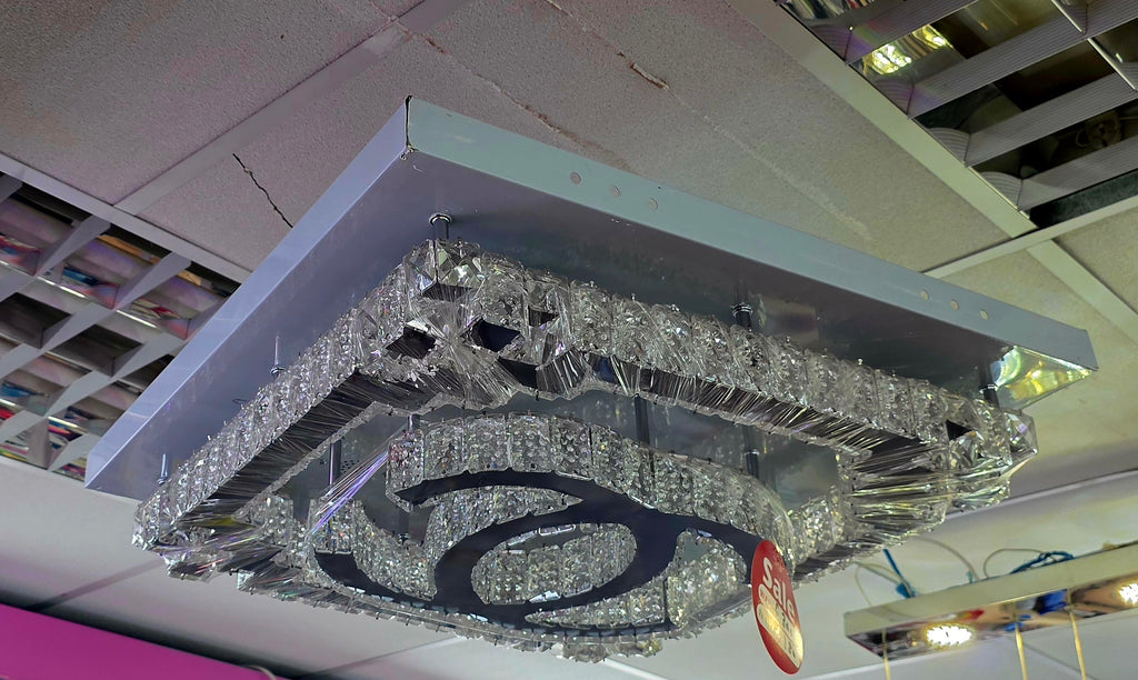Colourful chandeliers with speaker