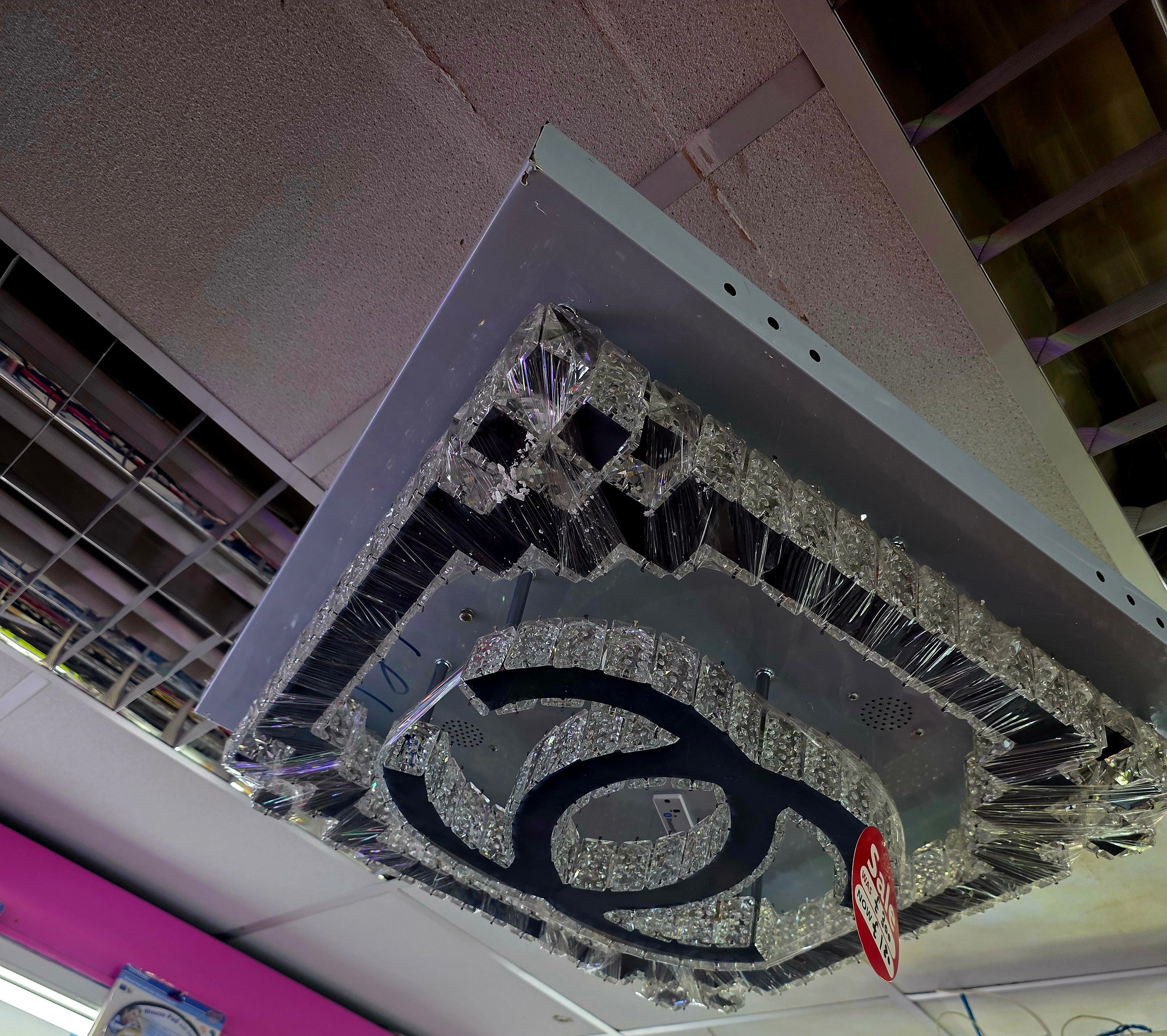 Colourful chandeliers with speaker