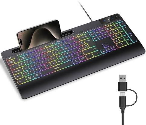 RGB keyboard  with phone holder
